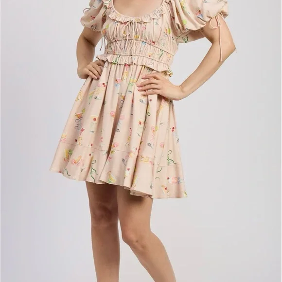 En Saison Cream Floral Mini Dress - Picture 3 of 5